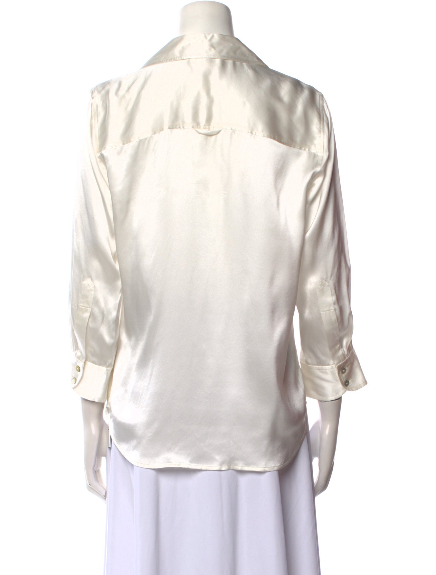 L'Agence Silk Long Sleeve Button-Up Top